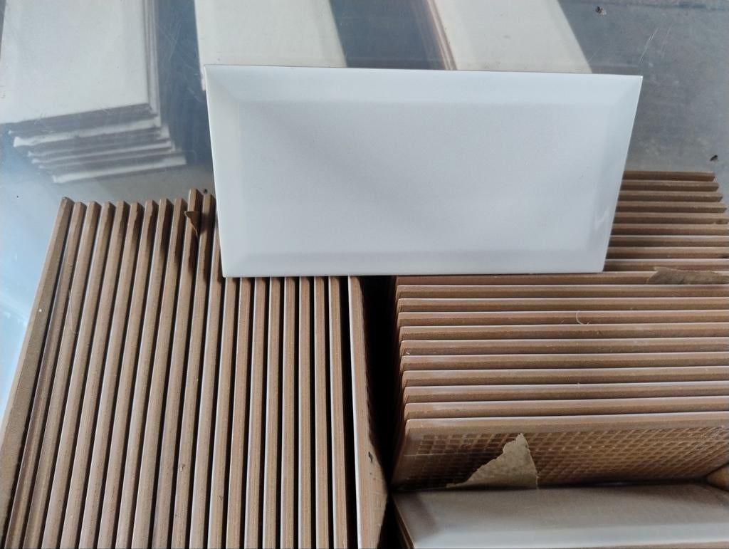 Metrotegels wit 10x20cm - 165 stuks, Doe-het-zelf en Verbouw, Tegels, Ophalen, Nieuw, Minder dan 5 m², Wandtegels
