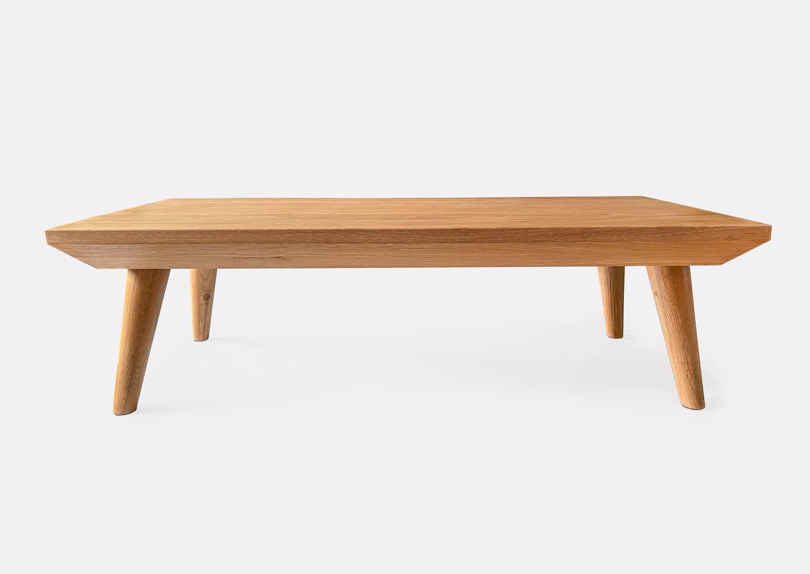 Minimalistische Eikenhouten Salontafel – Natural Oil Stained, Huis en Inrichting, Ophalen, 100 tot 150 cm, Eikenhout, 50 tot 100 cm
