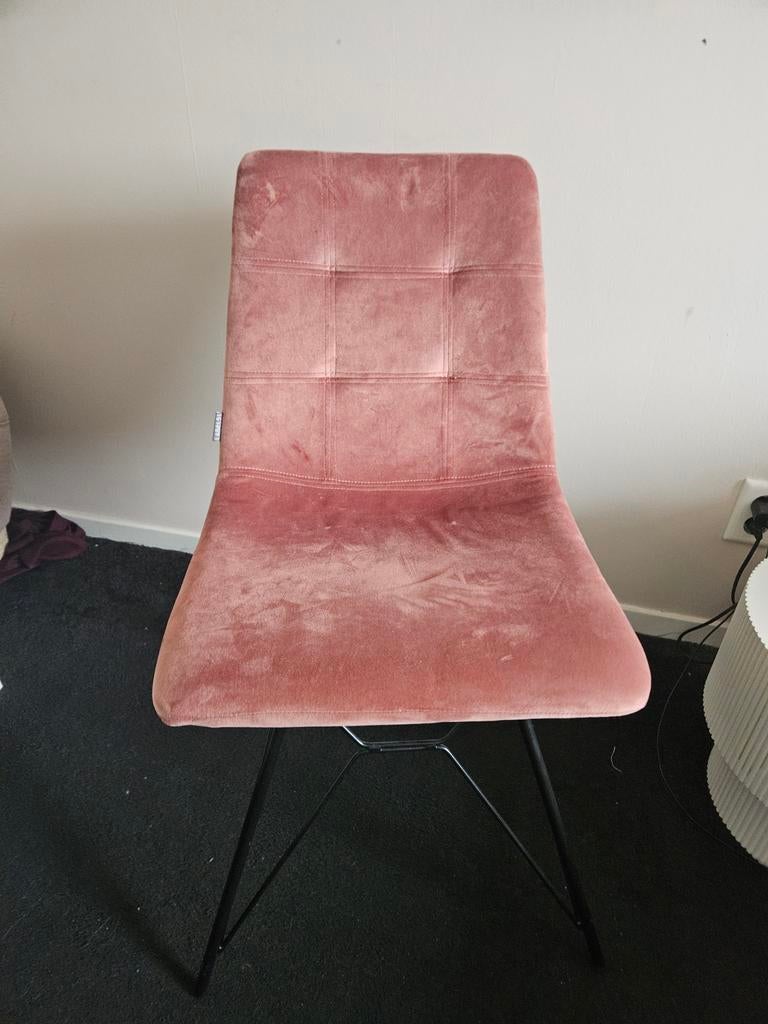 Velours stoel Label51 - Roze, Ophalen, Gebruikt, Overige kleuren, Modern, Scandinavisch