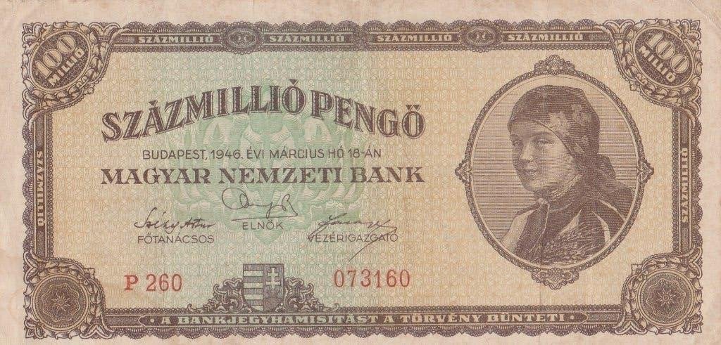100 SZAZMILLIO PENGO BUDAPEST 1946  Hongaars ., Ophalen of Verzenden, Hongarije, Los biljet