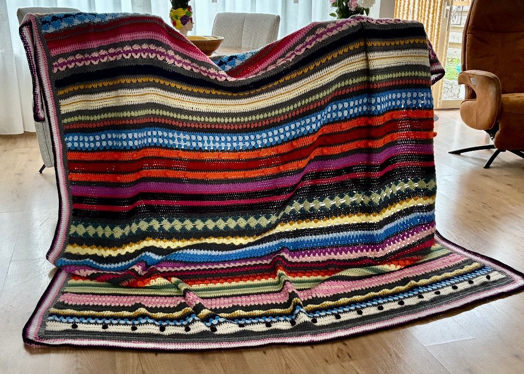 Bedsprei/deken, handgemaakt (220X200 cm), Ophalen of Verzenden, Deken of Dekbed, Handgemaakt, Wol