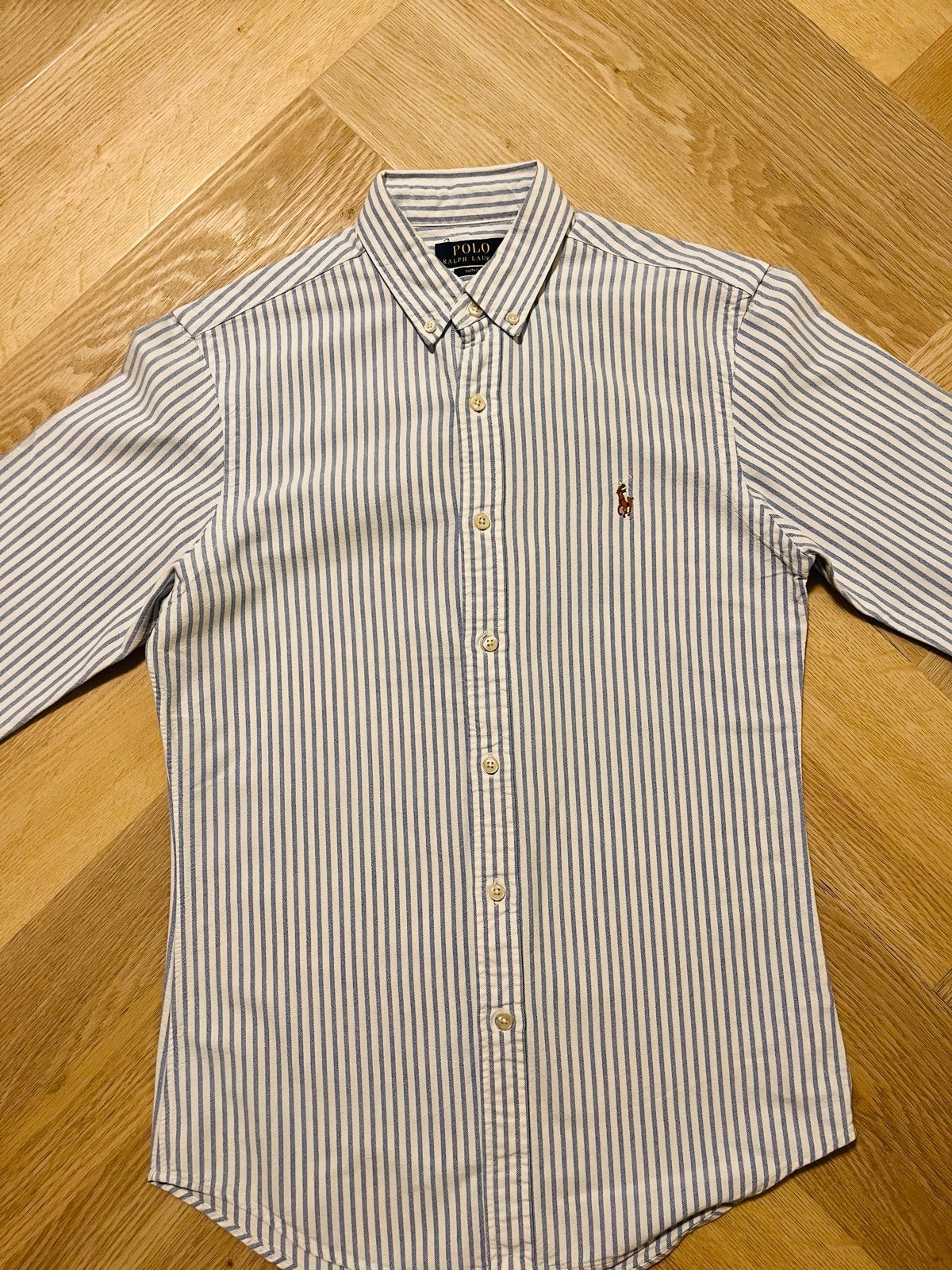 Polo Ralph Lauren Slim Fit Oxford Overhemd Maat S, Ophalen of Verzenden, Zo goed als nieuw, Blauw, Halswijdte 38 (S) of kleiner