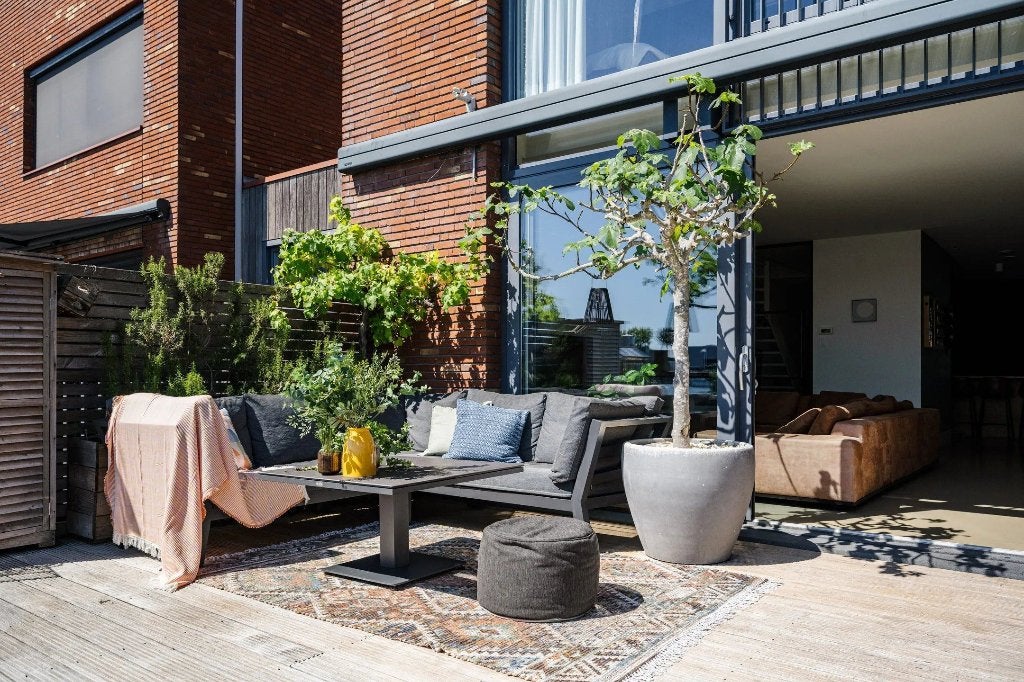 Timber loungeset - Life Outdoor Living + verstelbare tafel, Ophalen, Bank, Gebruikt, 6 zitplaatsen