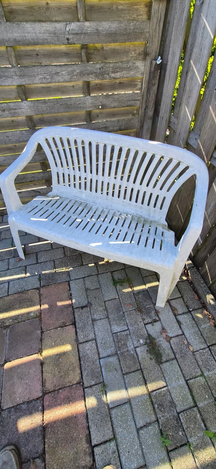 Kunststof tuinbank - wit - 115x80x55cm, Ophalen, Gebruikt, Kunststof