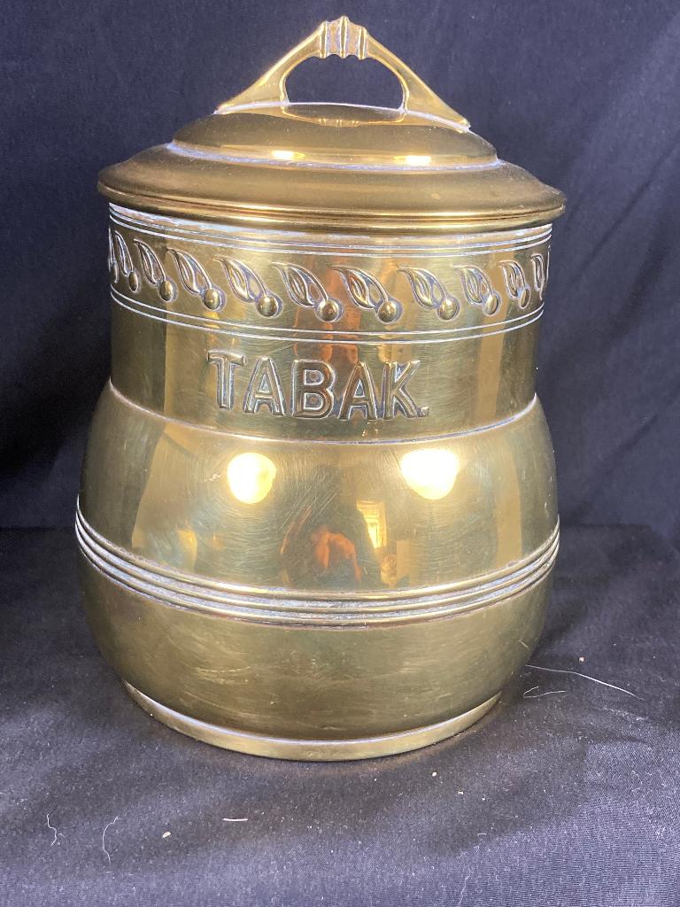 Koperen Art Deco tabakspot, Antiek en Kunst, Ophalen of Verzenden, Koper