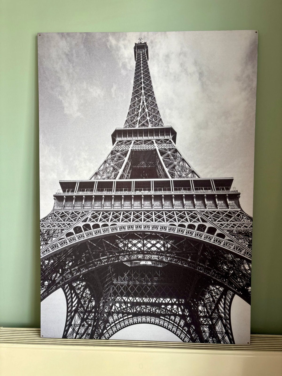 Eiffeltoren Canvas Zwart-Wit - Groot Formaat, Huis en Inrichting, Ophalen, Gebruikt, Schilderij, 75 – 100