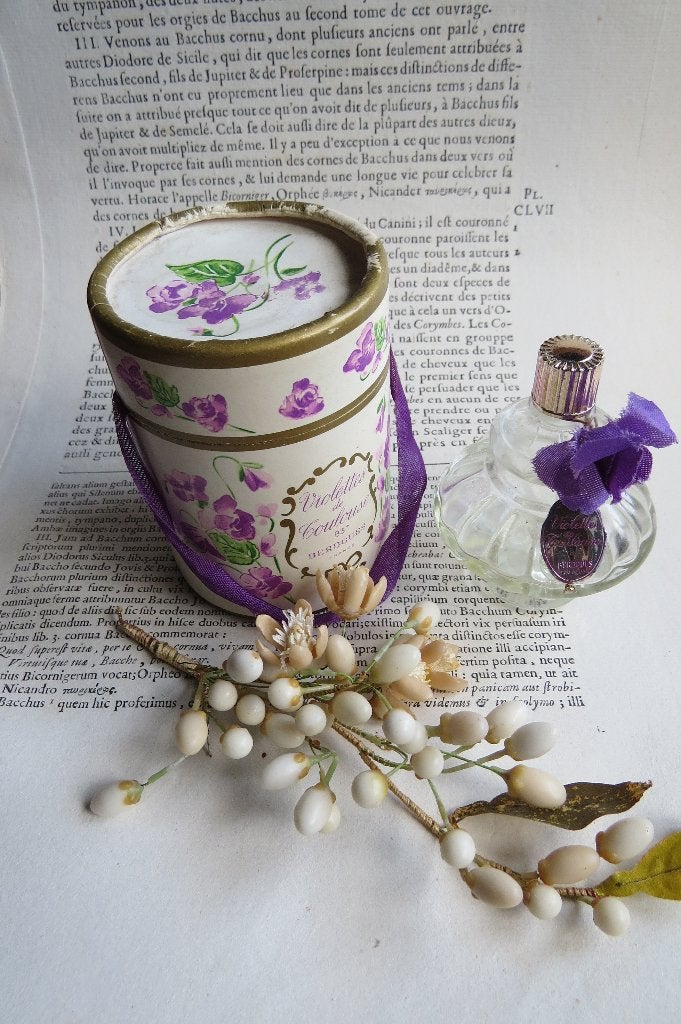 Vintage Violets de Toulouse parfumflesje en doosje, Antiek en Kunst, Ophalen of Verzenden