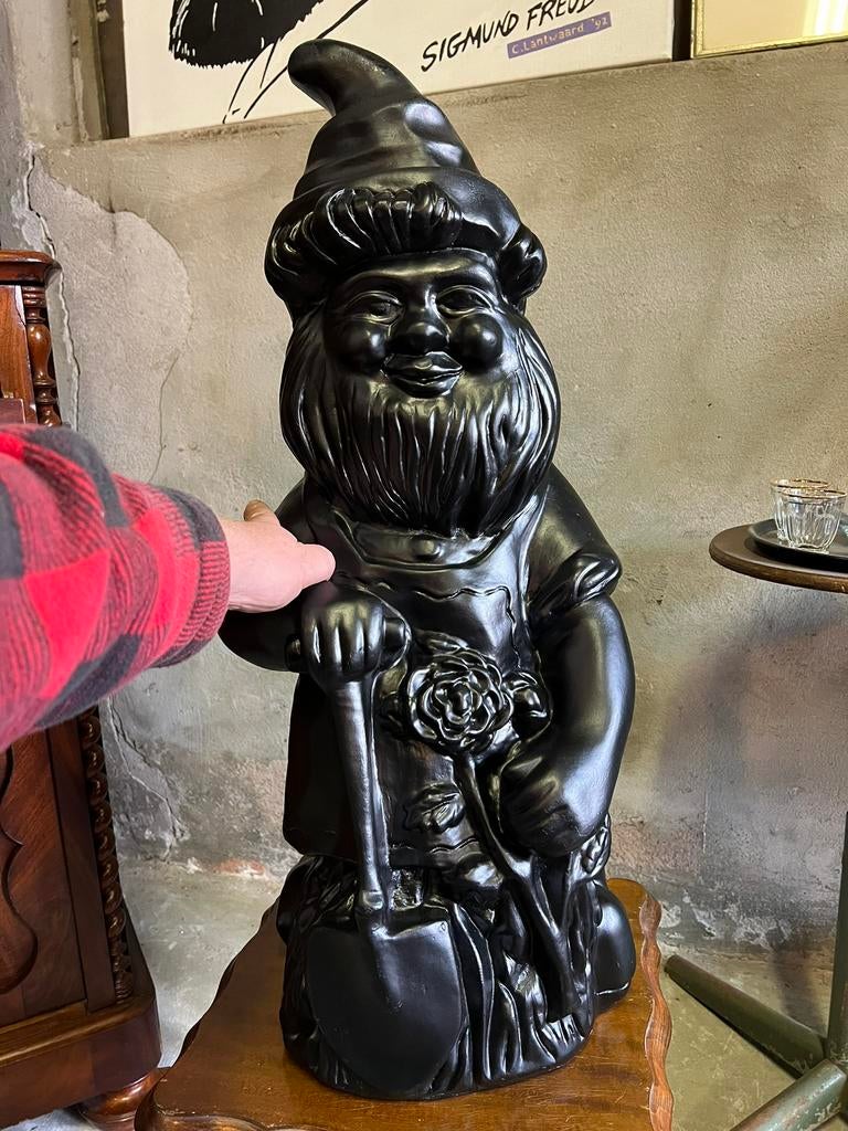 Mega tuinkabouter zwart, Kunststof, Ophalen of Verzenden, Zo goed als nieuw, Nvt