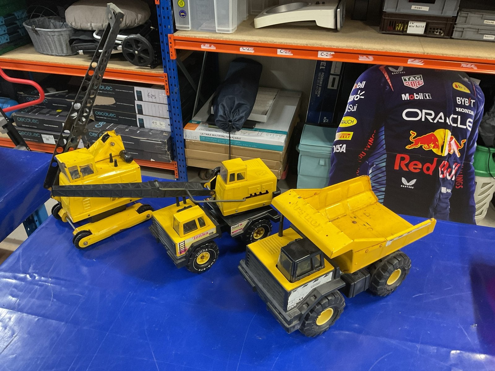 3 Tonka grote vintage metalen truck en hijskranen, Ophalen, Zo goed als nieuw