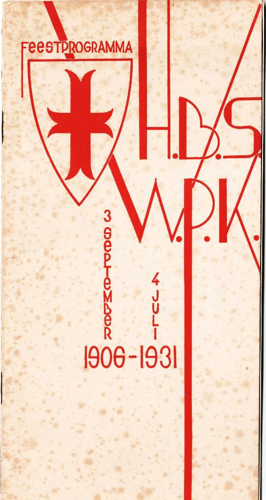 Den Haag, programmaboekje 25 jaar HBS in 1931 HBS W. P.kade, Verzenden, Gelezen