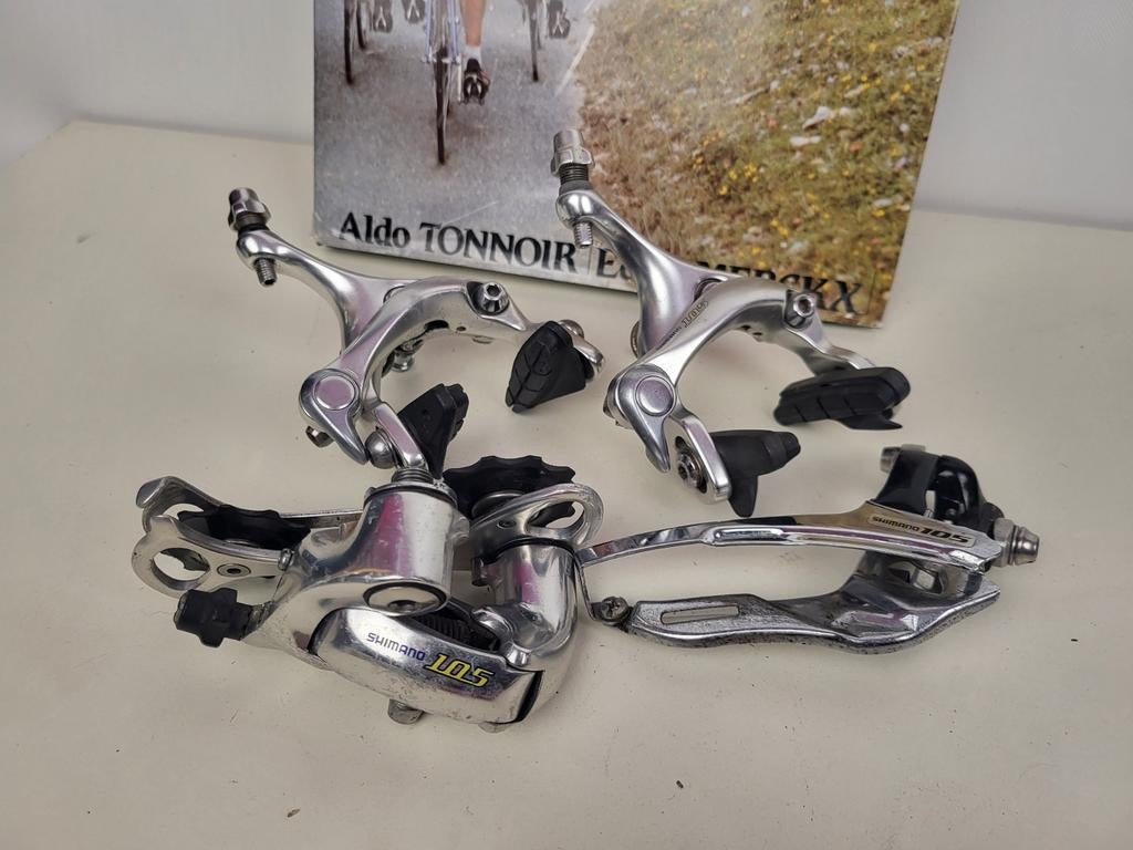 Shimano 105 remmen Achterderailleur voorderailleur triple, Fietsen en Brommers, Fietsonderdelen, Gebruikt, Shimano, Shimano 105