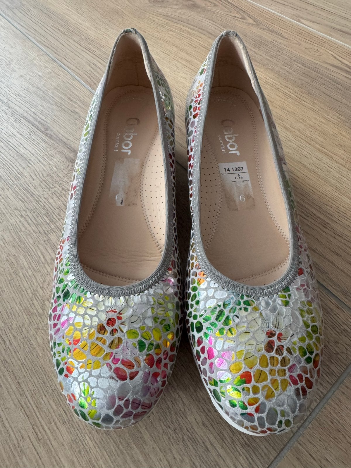 Gabor Ballerina's met kleurrijk patroon m6, Ophalen of Verzenden, Zo goed als nieuw, Overige kleuren, Ballerina's