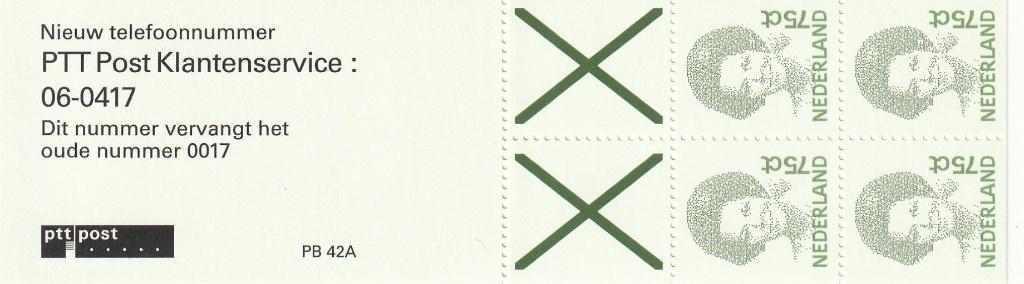 PB 42a (MP107), Verzenden, Na 1940, Postfris