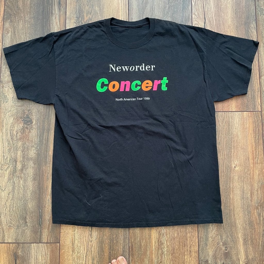 New Order North American Tour 1989 T-shirt XL A-225, New Order, Verzenden, Zwart, Onbekend