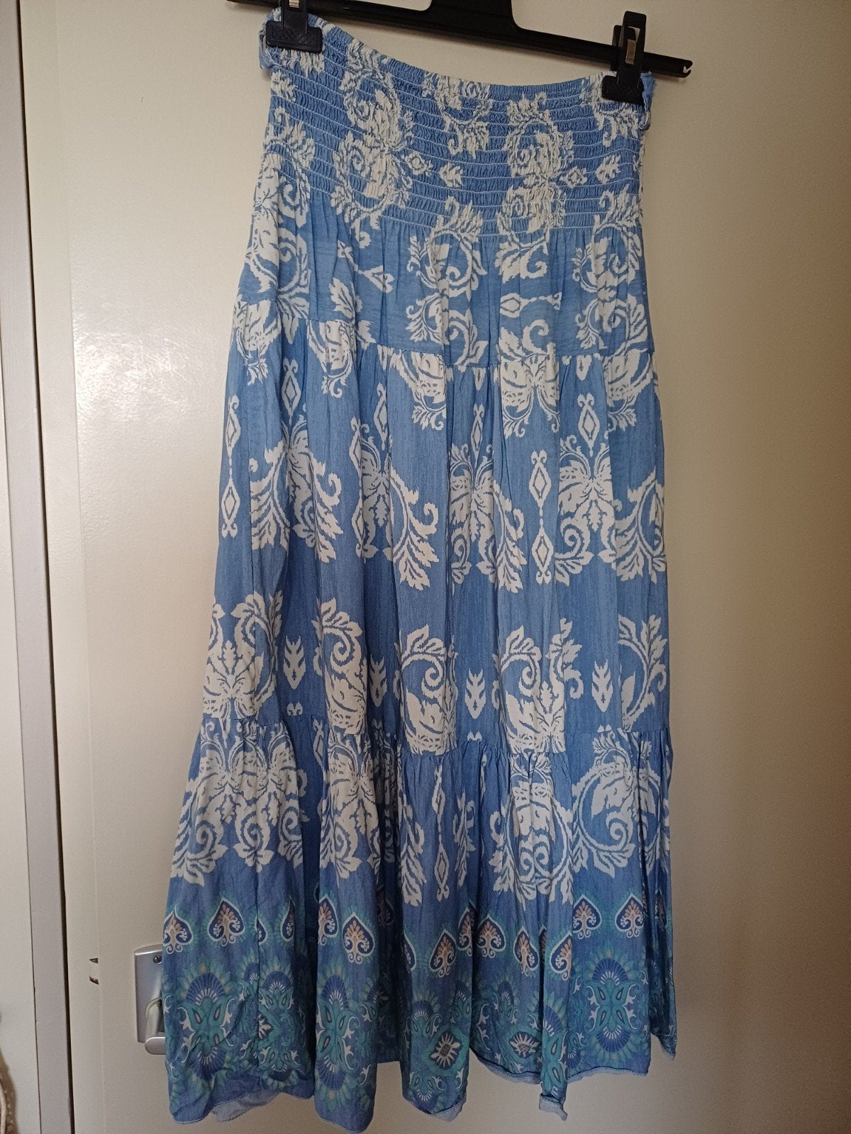 Paisley Viscose Rok XXL - Blauw/Wit, Kleding | Dames, Rokken, Blauw, Maat 46/48 (XL) of groter, Ophalen of Verzenden, New Star