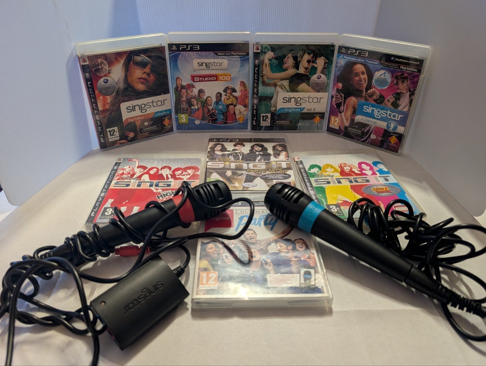 Singstar bundel PS3 met 2 microfoons, Muziek, Gebruikt, Eén computer, Ophalen of Verzenden