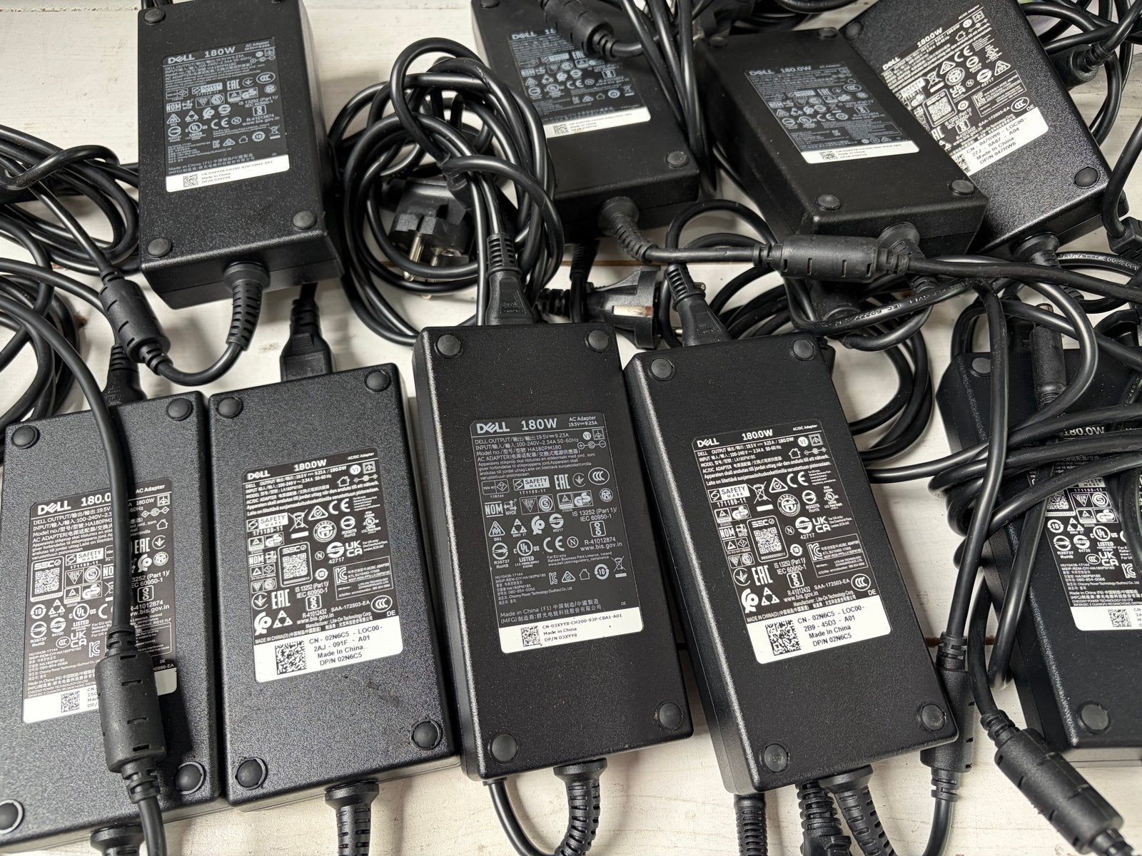 Partij 10x Dell 180W AC Adapters - Originele Opladers, Ophalen, Gebruikt