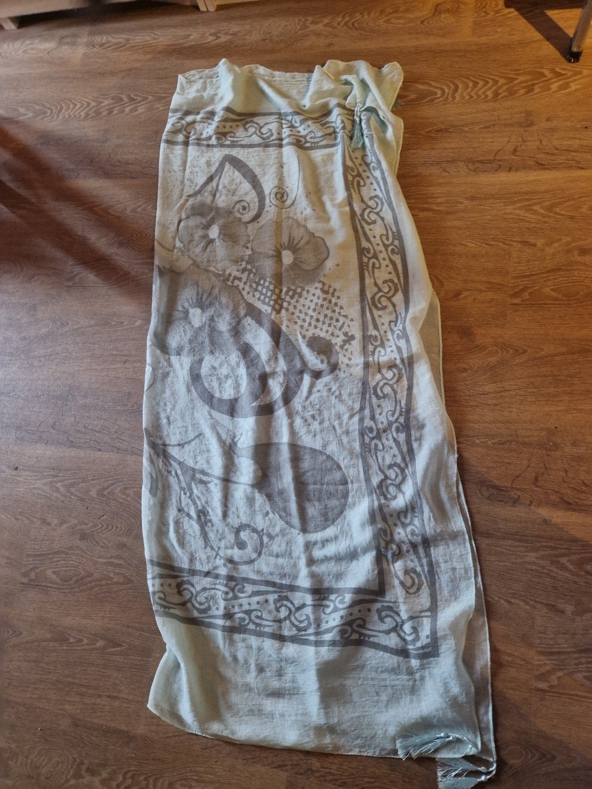 Ibiza boho sjaal  mint groen met print, Kleding | Dames, Ophalen of Verzenden, Zo goed als nieuw
