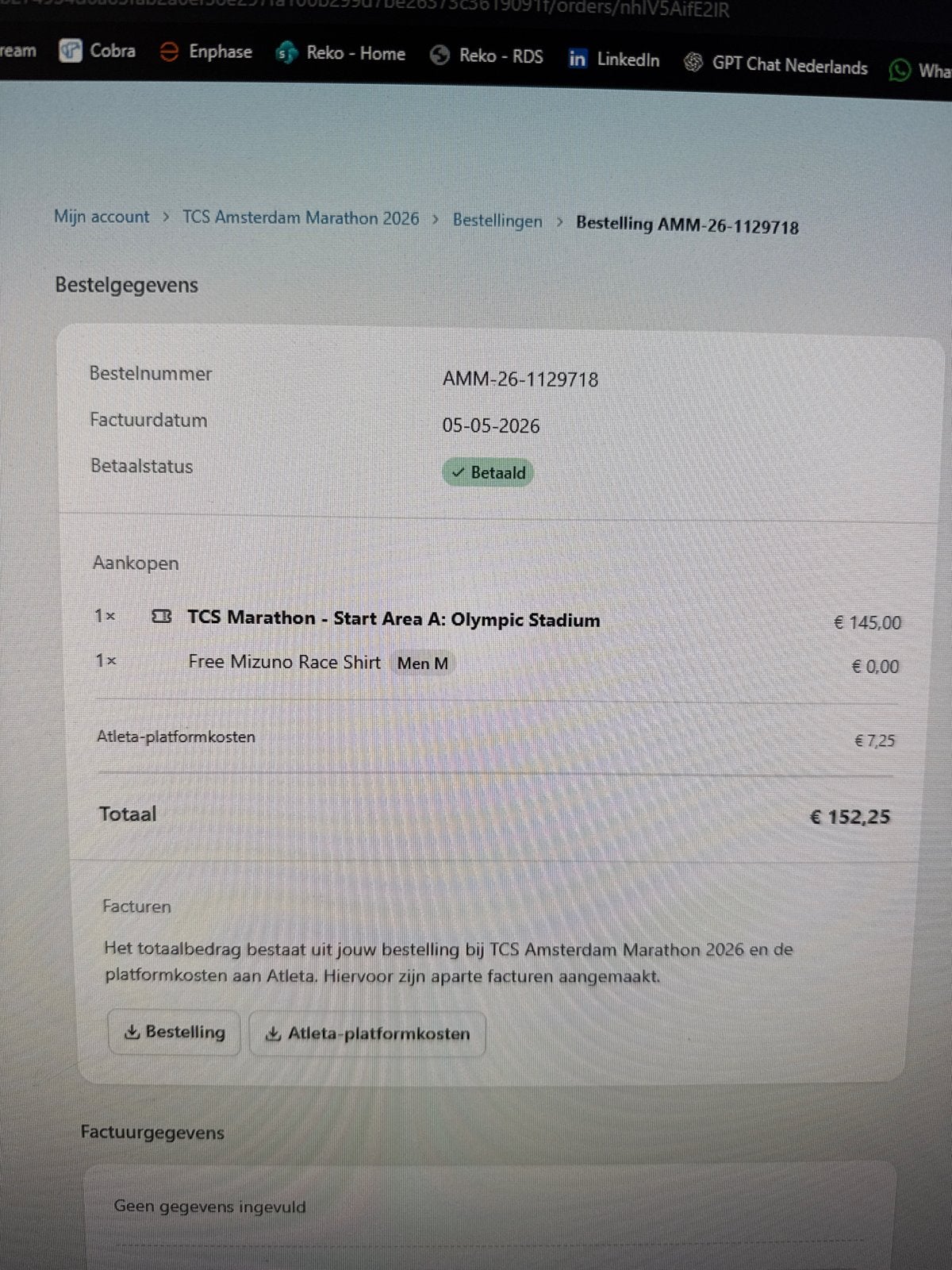 TCS Amsterdam Marathon 2026, Eén persoon