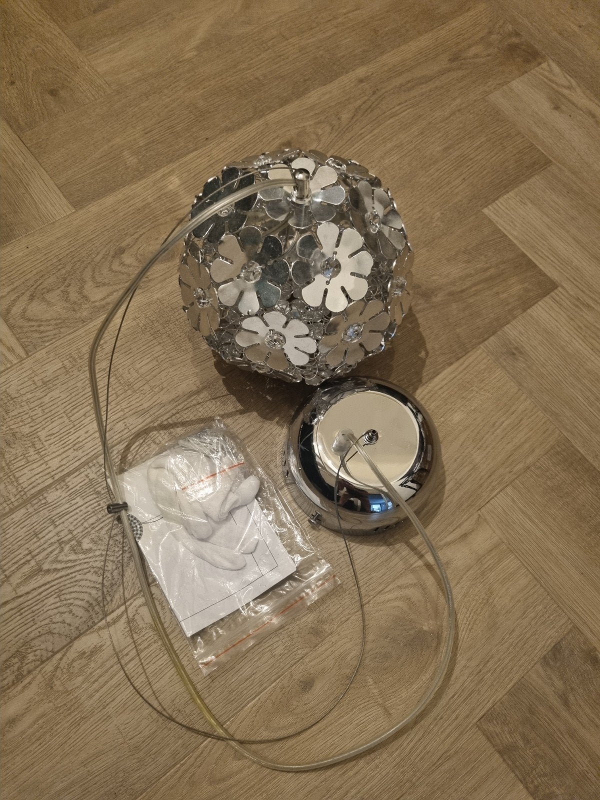 Hanglamp met spiegeltjes en strass steentjes, Ophalen of Verzenden, Nieuw