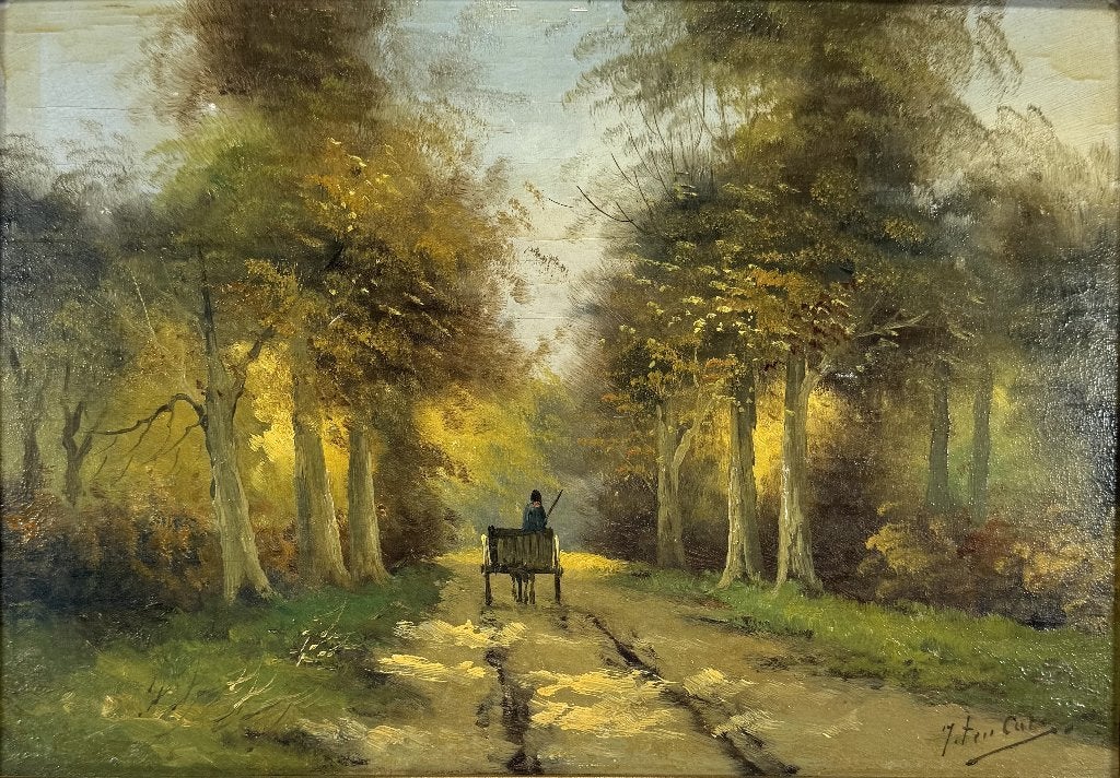 640. Olieverfschilderij, toegeschreven aan J. ten Cate, Ophalen of Verzenden