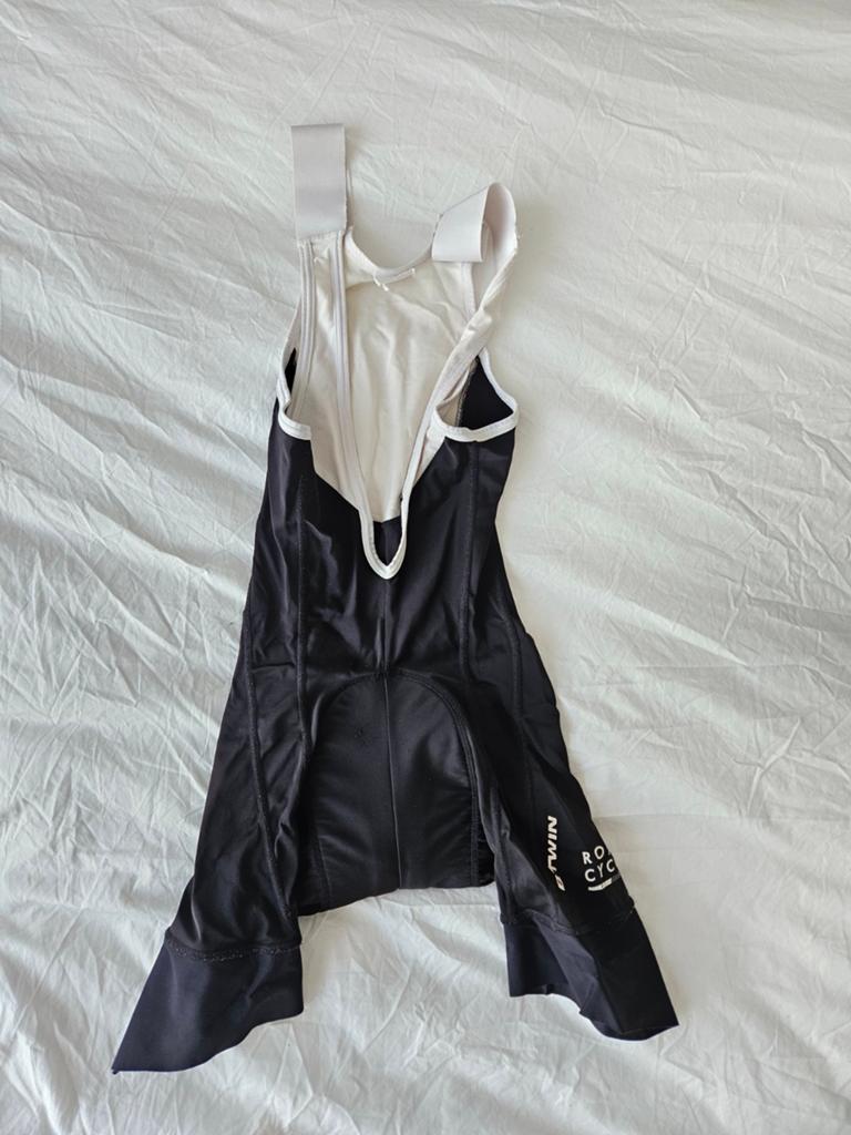 B'Twin Fietsbroek met Bretels - Zwart/Wit, Maat 38/40 (M), B'Twin, Zwart, Ophalen of Verzenden