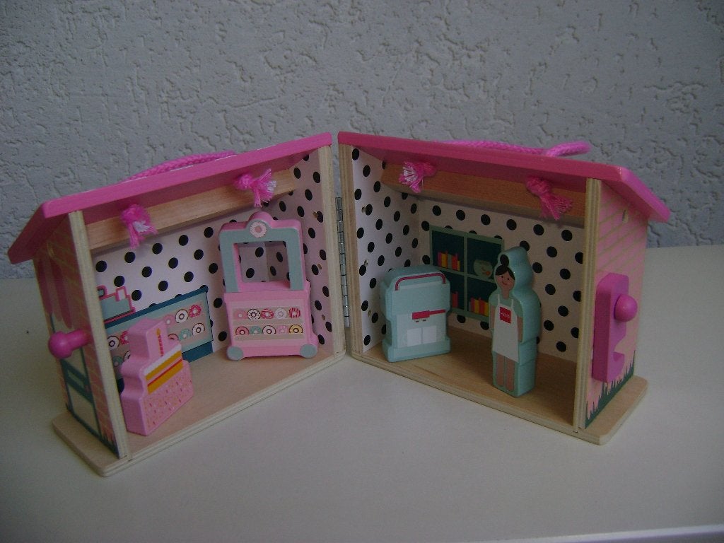 houten donut huisje openklapbaar draagbaar van hema 30lx14h, Ophalen of Verzenden, Zo goed als nieuw, Overige typen