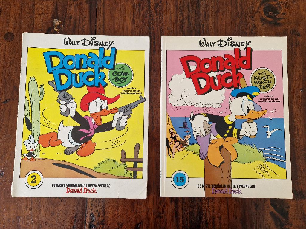 Twee Donald Duck stripboeken, Boeken, Stripboeken, Walt Disney, Meerdere stripboeken, Ophalen, Gelezen