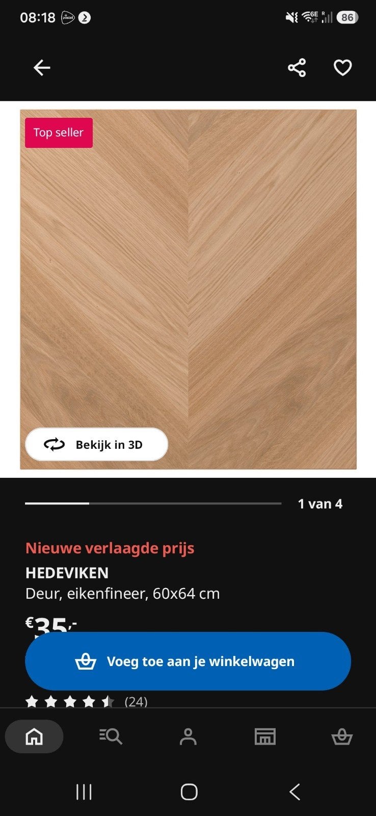 gezocht 2 stuks IKEA Besta Hedeviken eikenfineer 60 x 65 cm, Doe-het-zelf en Verbouw, Ophalen of Verzenden