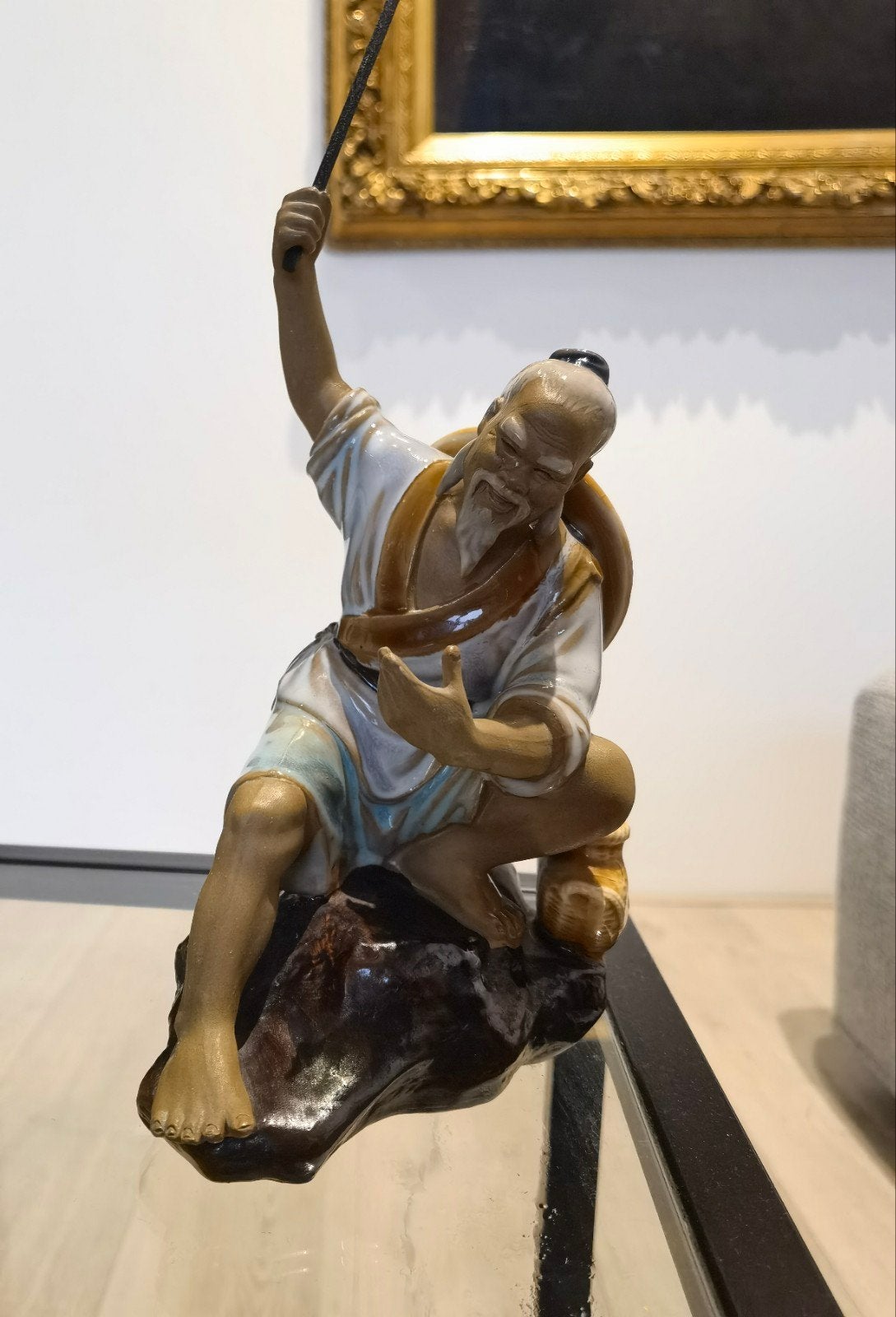 Antiek Chinees Keramisch Beeld van Visser, Antiek en Kunst, Ophalen of Verzenden