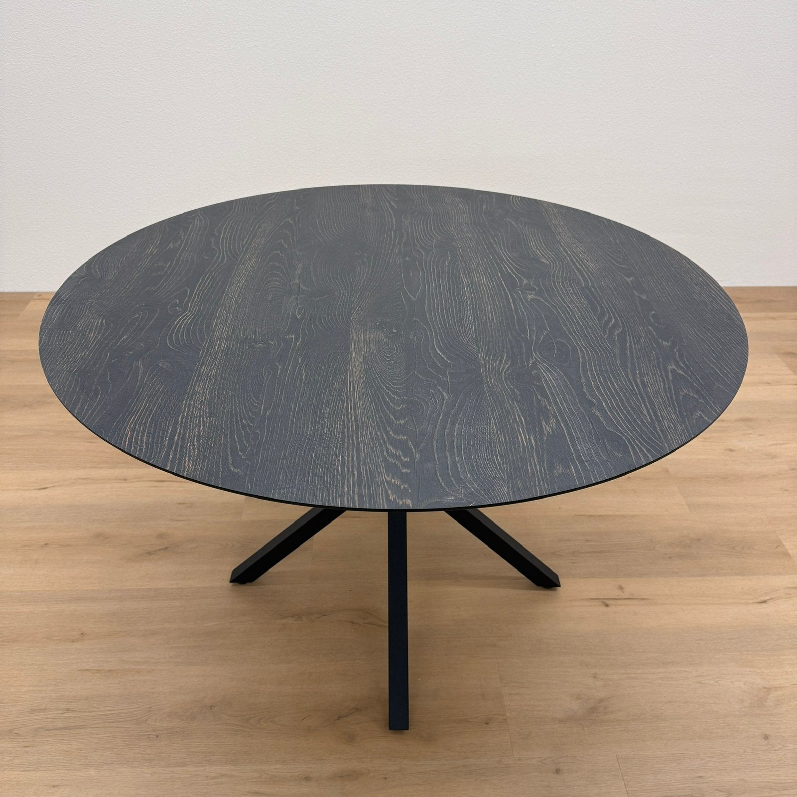Ronde eettafel 130cm - Eiken HPL - Direct Leverbaar, Huis en Inrichting, Rond, Ophalen of Verzenden, Zo goed als nieuw, Vijf personen of meer