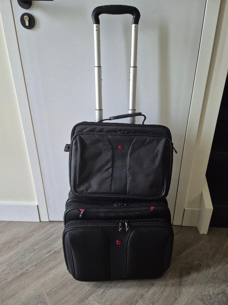 Wenger trolley incl. laptop tas, Zwart, Ophalen of Verzenden, Zo goed als nieuw, 35 tot 55 cm
