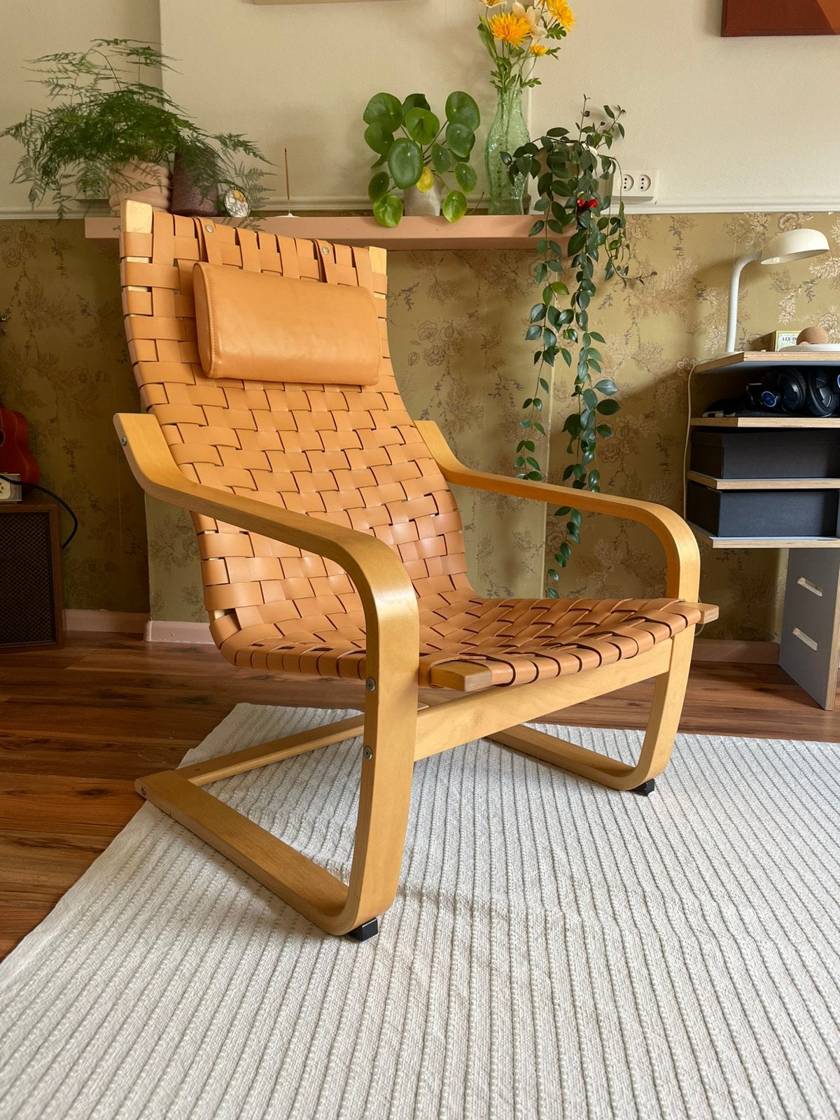 Limited edition poäng fauteuil leer, Huis en Inrichting, Fauteuils, Ophalen, Gebruikt, 50 tot 75 cm, Leer