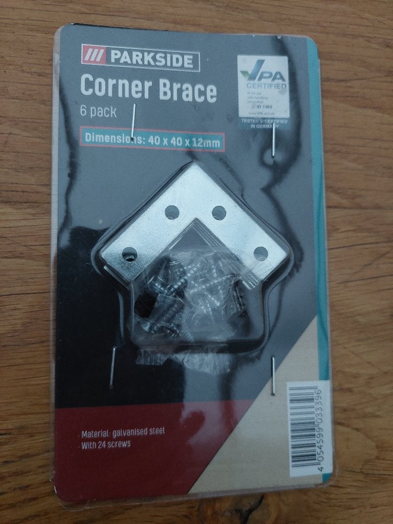 Corner brace 6 stuks. Maat 40x40x12 mm, Diversen, Braces, Ophalen of Verzenden, Nieuw