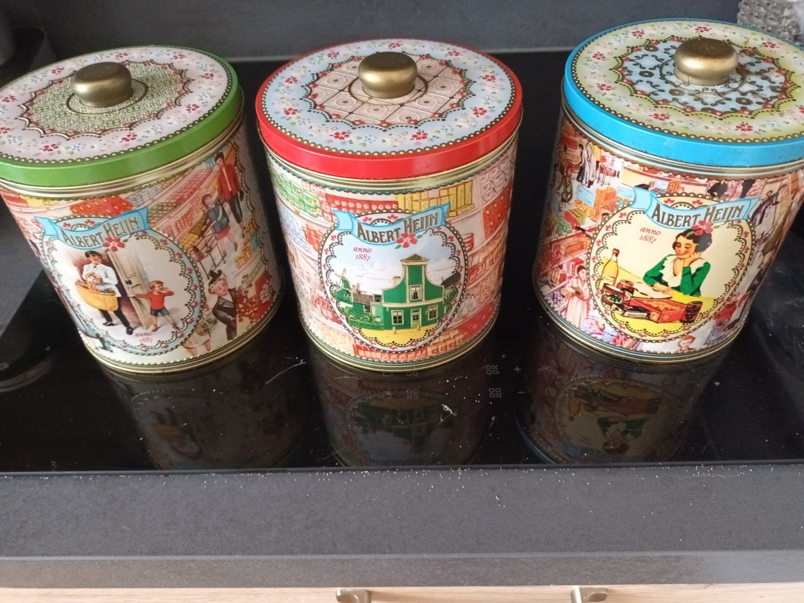 3 blikken albert heijn retro, Ophalen of Verzenden, Zo goed als nieuw, Overige
