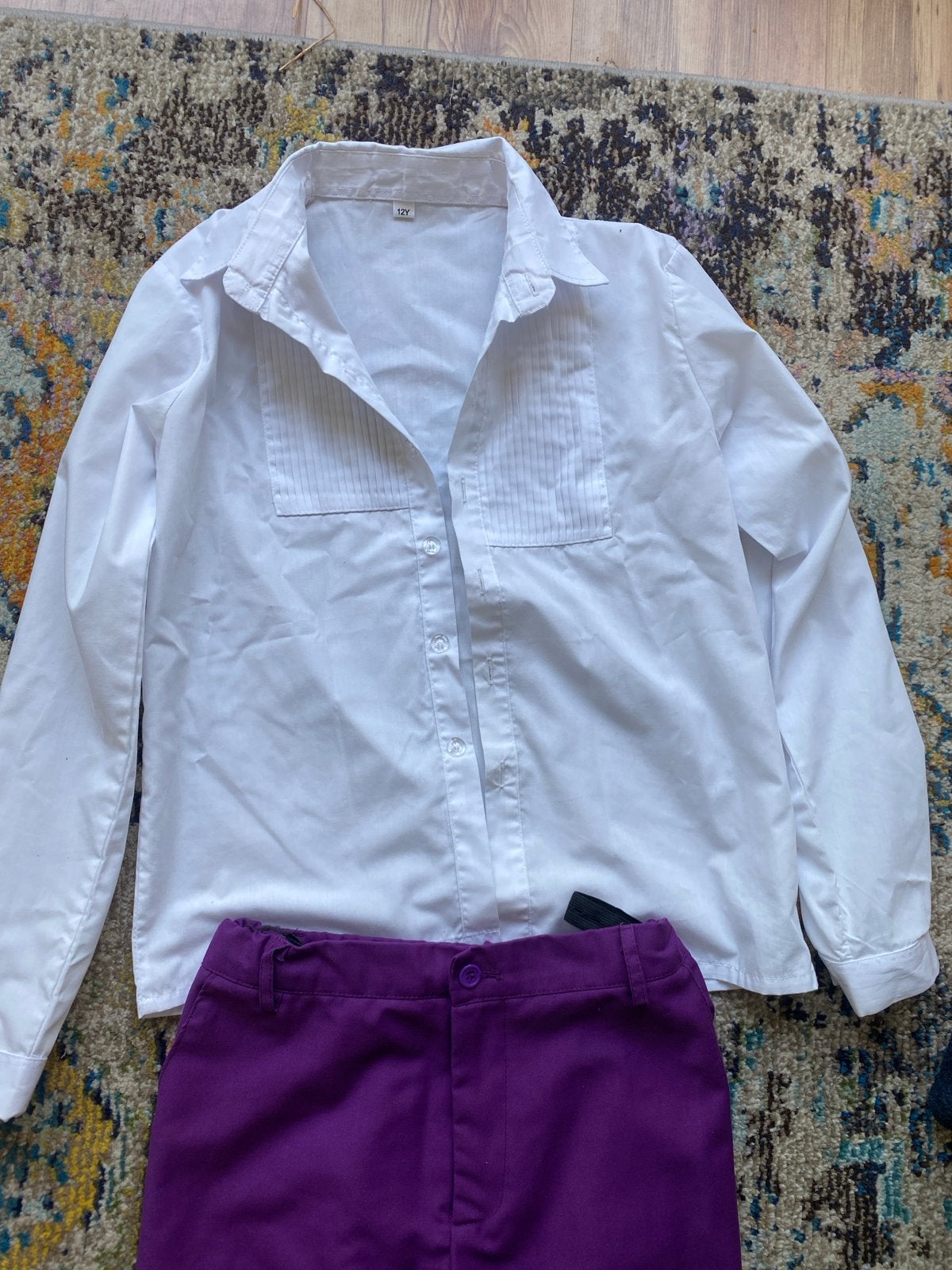 kostuum set voor kinderen (wit overhemd, paars pak), Kinderen en Baby's, Kinderkleding | Maat 152, Ophalen of Verzenden, Gebruikt