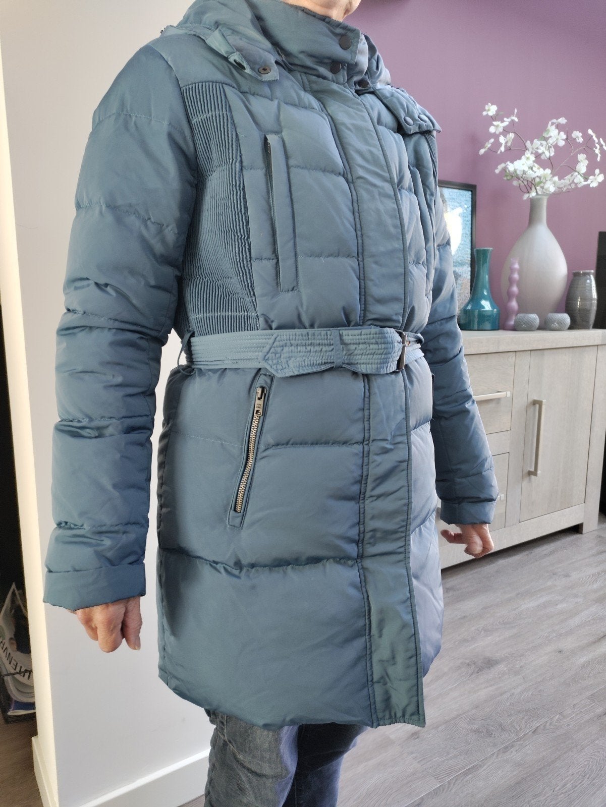 winterjas dames, Ophalen of Verzenden, Zo goed als nieuw, Maat 38/40 (M), Blauw