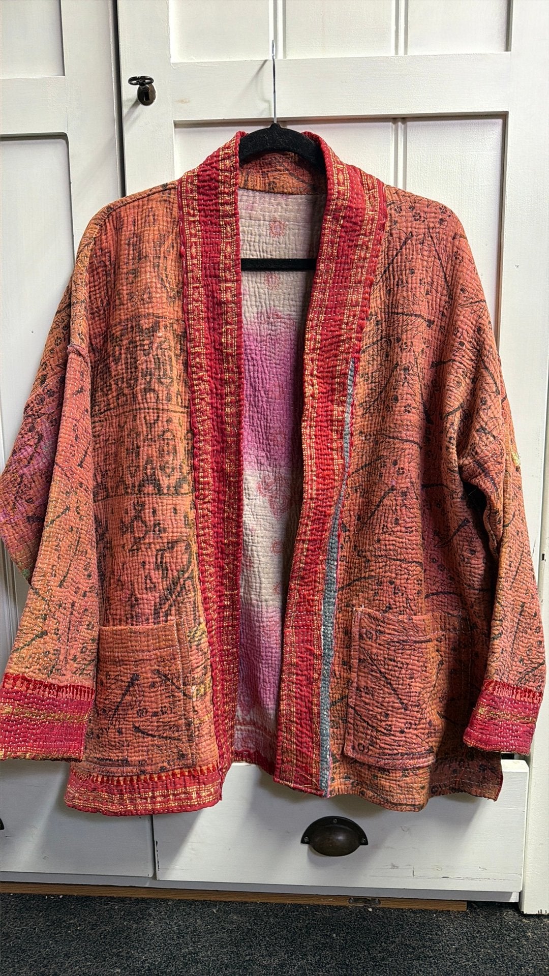 Kantha india jasje, Kleding | Dames, Ophalen, Zo goed als nieuw, Maat 38/40 (M)