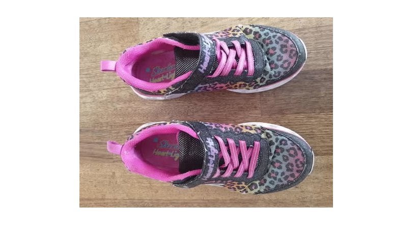 Skechers Heart Lights Leopard Sneakers Maat 37, Meisje, Schoenen, Zo goed als nieuw, Skechers