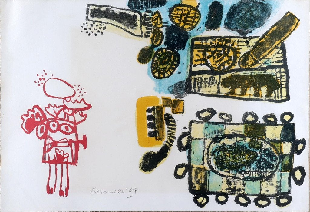 Corneille Beverloo(1922)Lithografie " Femme de Nuit "Ges Ged, Antiek en Kunst, Kunst | Litho's en Zeefdrukken, Ophalen of Verzenden