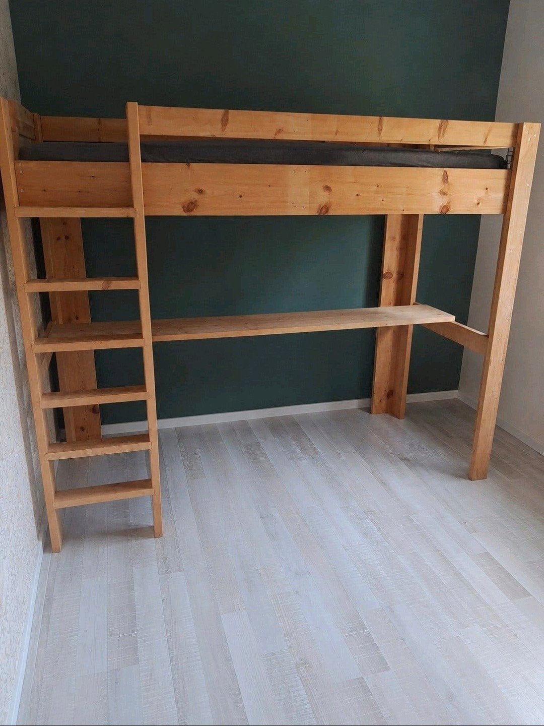 Steigerhouten hoogslaper 200 x 90 x 170 cm, Ophalen, Eenpersoons, 160 tot 180 cm, Zo goed als nieuw