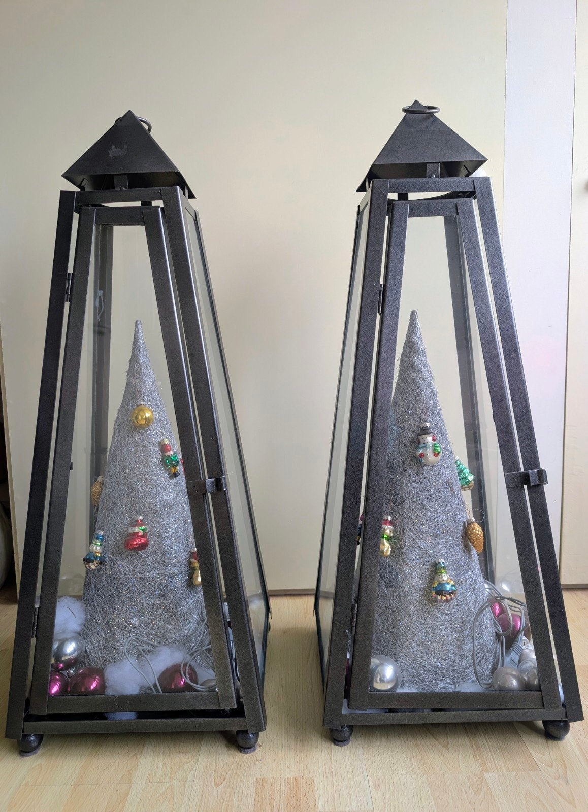 2 kerst lantaarns., Ophalen, Metaal, Lantaarn, 80 cm