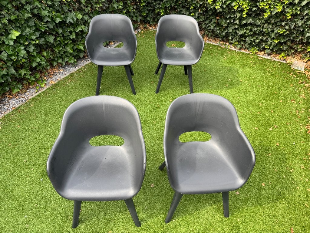 Vier Allibert tuinstoelen voor een klein prijsje, Tuin en Terras, Tuinstoelen, Ophalen of Verzenden, Gebruikt, Kunststof