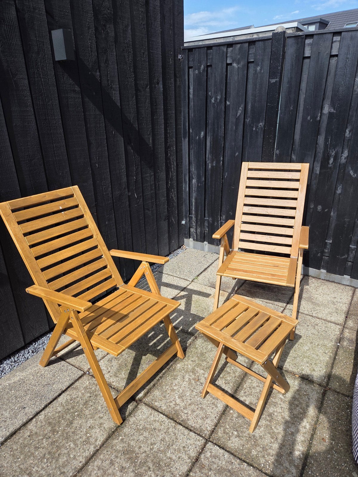 IKEA NÄMMARÖ Tuinstoelen en bijzettafel, Tuin en Terras, Tuinstoelen, Ophalen, Zo goed als nieuw, Hout, Inklapbaar