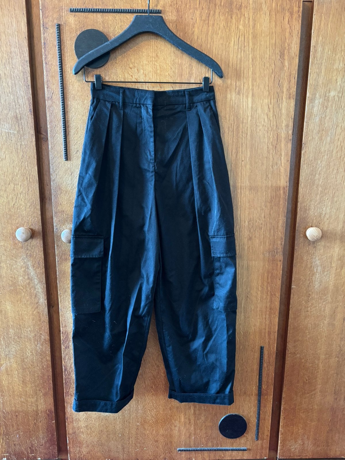 Zwarte workwear / ballon model broek, Kleding | Dames, Zwart, Ophalen of Verzenden, Zo goed als nieuw, Maat 36 (S)
