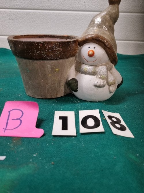 bloempot met sneeuwpop [b108], Diversen, Ophalen of Verzenden, 'T Olde Gre-j, Info@toldegrej.nl, Endepoelstraat 20f Didam