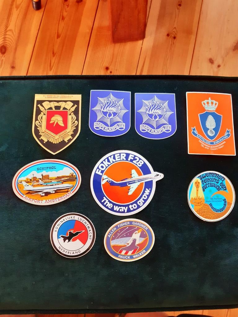 Brandweer. Politie. Schiphol. Fokker. Oude stickers., Ophalen of Verzenden, Overige typen