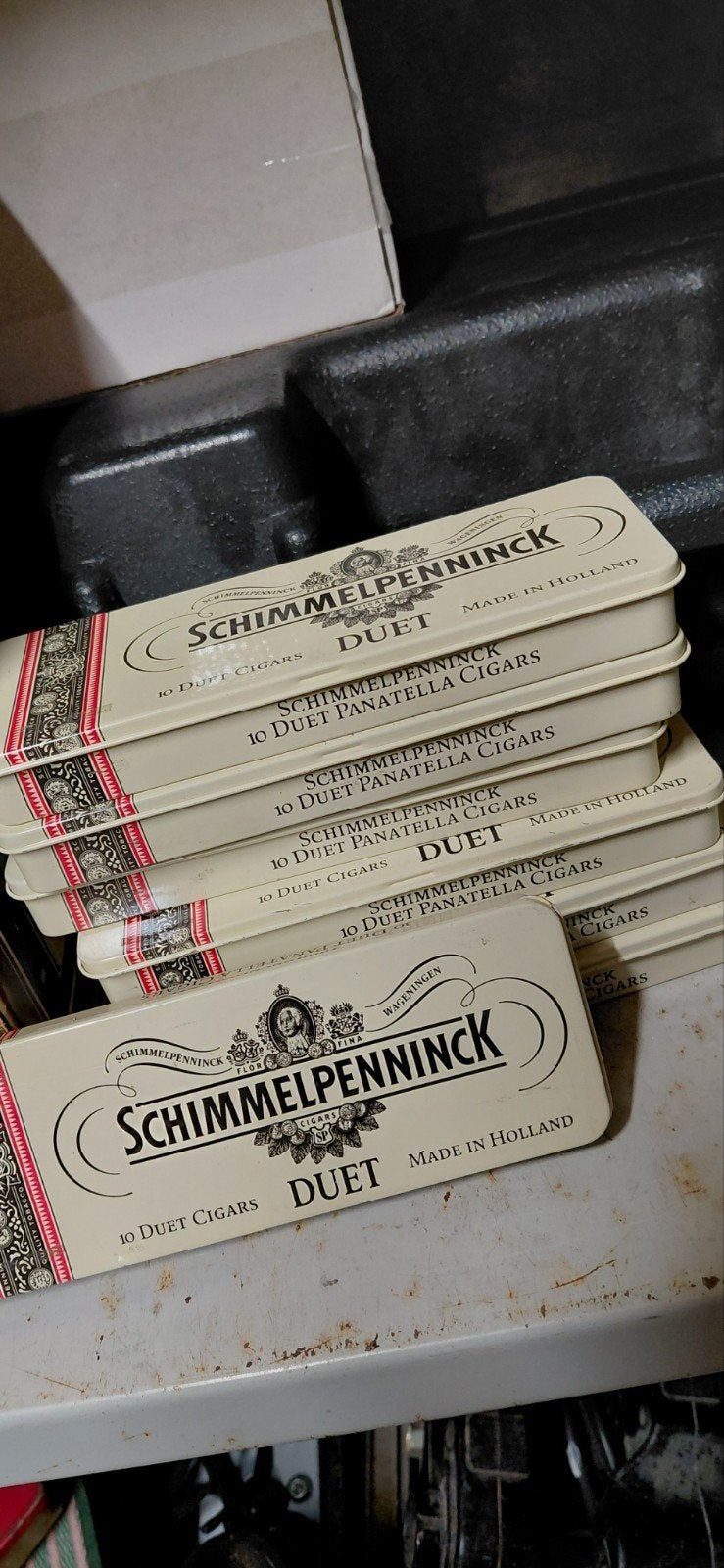 7 Schimmelpenninck Duet sigarenblikjes - 10 stuks, Verzamelen, Ophalen of Verzenden, Gebruikt, Overige, Overige merken