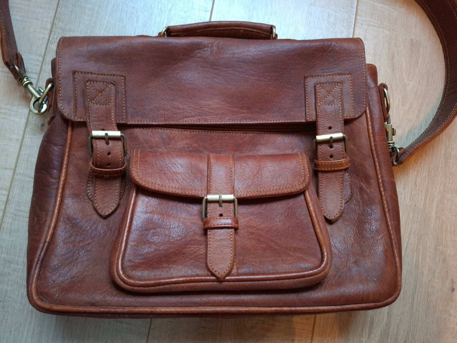 Echte leren tas uit Marokko, A4 formaat, Ophalen of Verzenden, Nieuw, Bruin, Overige typen