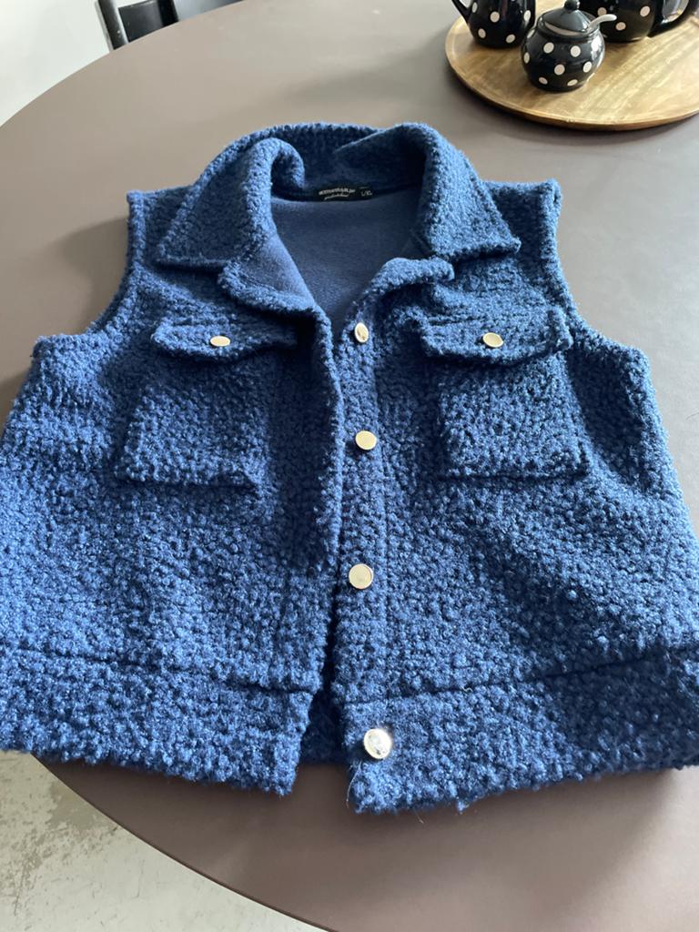 Musthaves by Elja Teddy Gilet L/XL zgan, Ophalen of Verzenden, Zo goed als nieuw, Maat 42/44 (L), Blauw